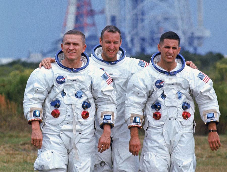 Apollo 8 astronauts (L-R) William Anders, Jim Love