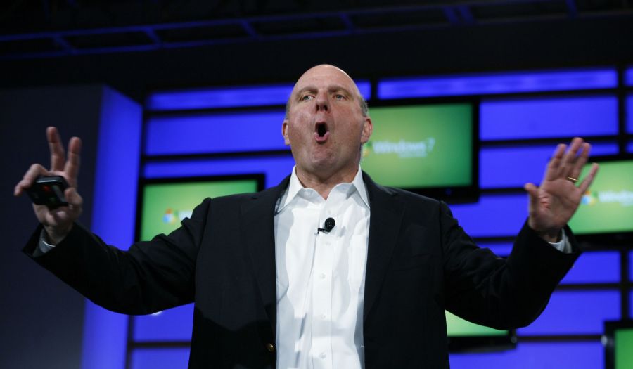 Microsoft CEO Steve Ballmer takes the stage at Windows 7’s Launch Party in New York